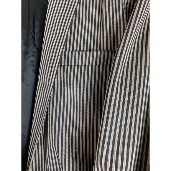 Vintage Liz Claiborne Grey‎ Striped Wool Pants Suit Size 6 Eighties Work Office - Picture 9 of 13